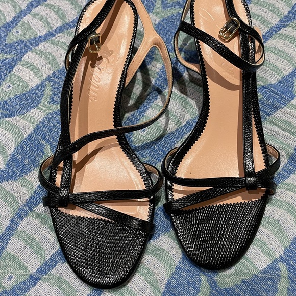 JCrew Strappy kitten-heel leather  upper and lining sandals. - Picture 2 of 8